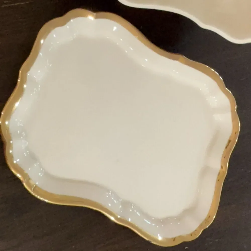 Lancaster & Sandland Ware Lidded Butter Dish Cream Gold Wheat Ceramic VG